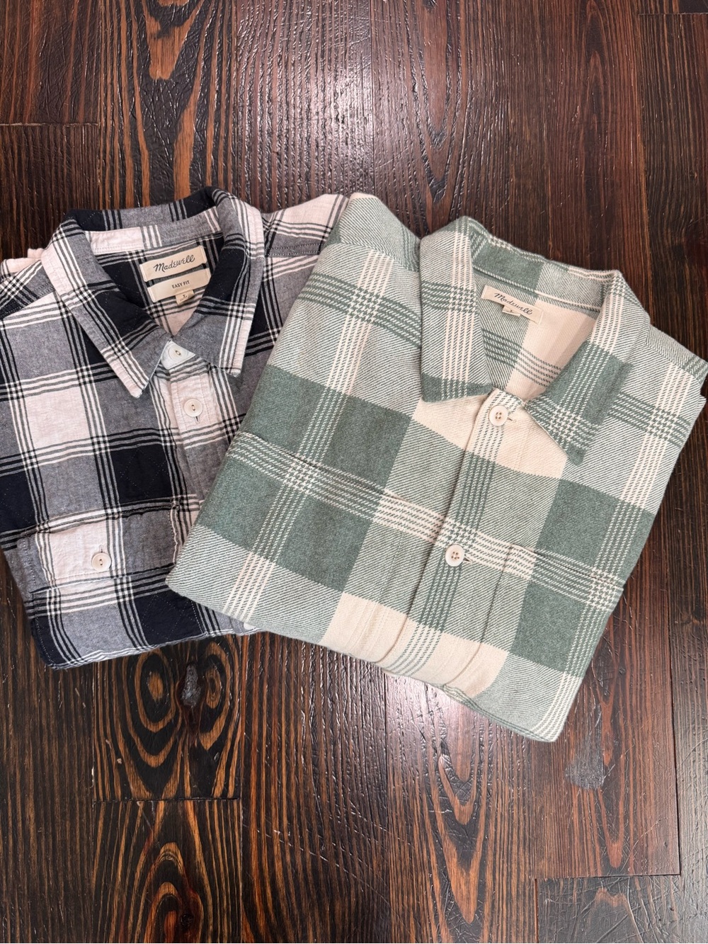 Lot of 2 Madewell Men’s Flannel Shirts Size Large